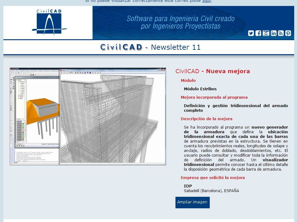 CivilCAD introduces a new improvement proposed by IDP